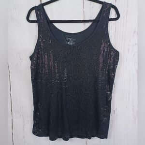 ‼️final must bundle‼️ Lane Bryant Sequin Black Top Disco Cotton Modal